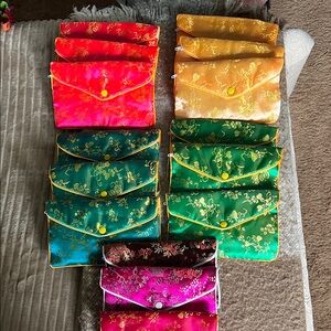 15 FULL Silk Tea Wallets lot - Multicolor flea market/craft show, resale